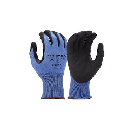 Micro-Foam Nitrile Glove, 18ga HPPE, A4 Cut, Blue, Size M